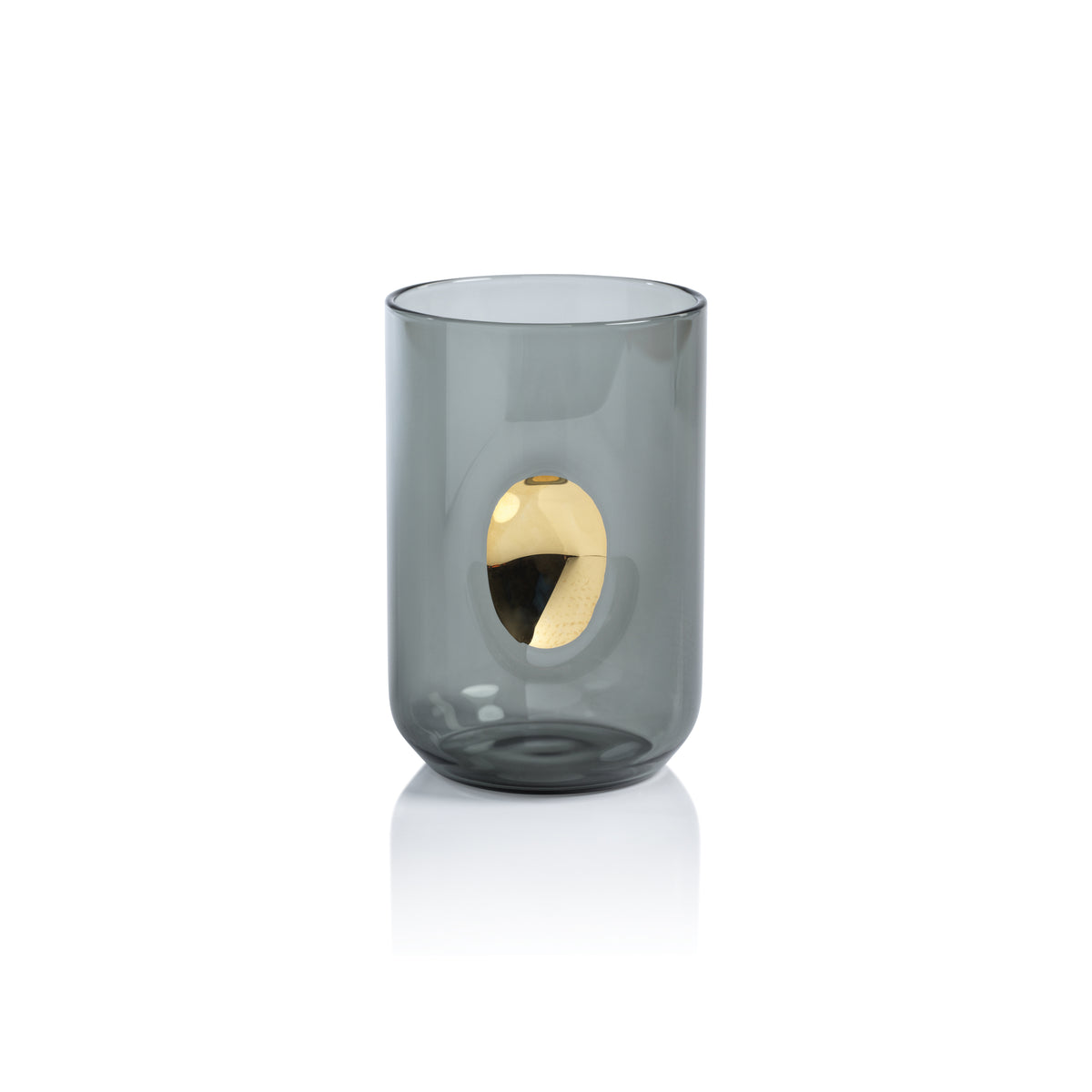 Zodax Ambrosi Tumblers with Gold Accent, Ash Gray, Set of 4