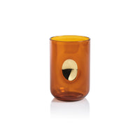 Zodax Ambrosi Tumblers with Gold Accent, Desert Amber, Set of 4