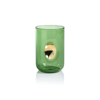 Zodax Ambrosi Tumblers with Gold Accent, Cactus Green, Set of 4
