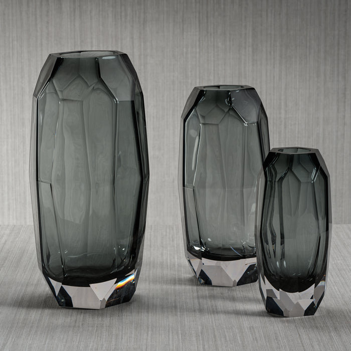 Zodax Juwelo Glass Vase, Small, Smoke