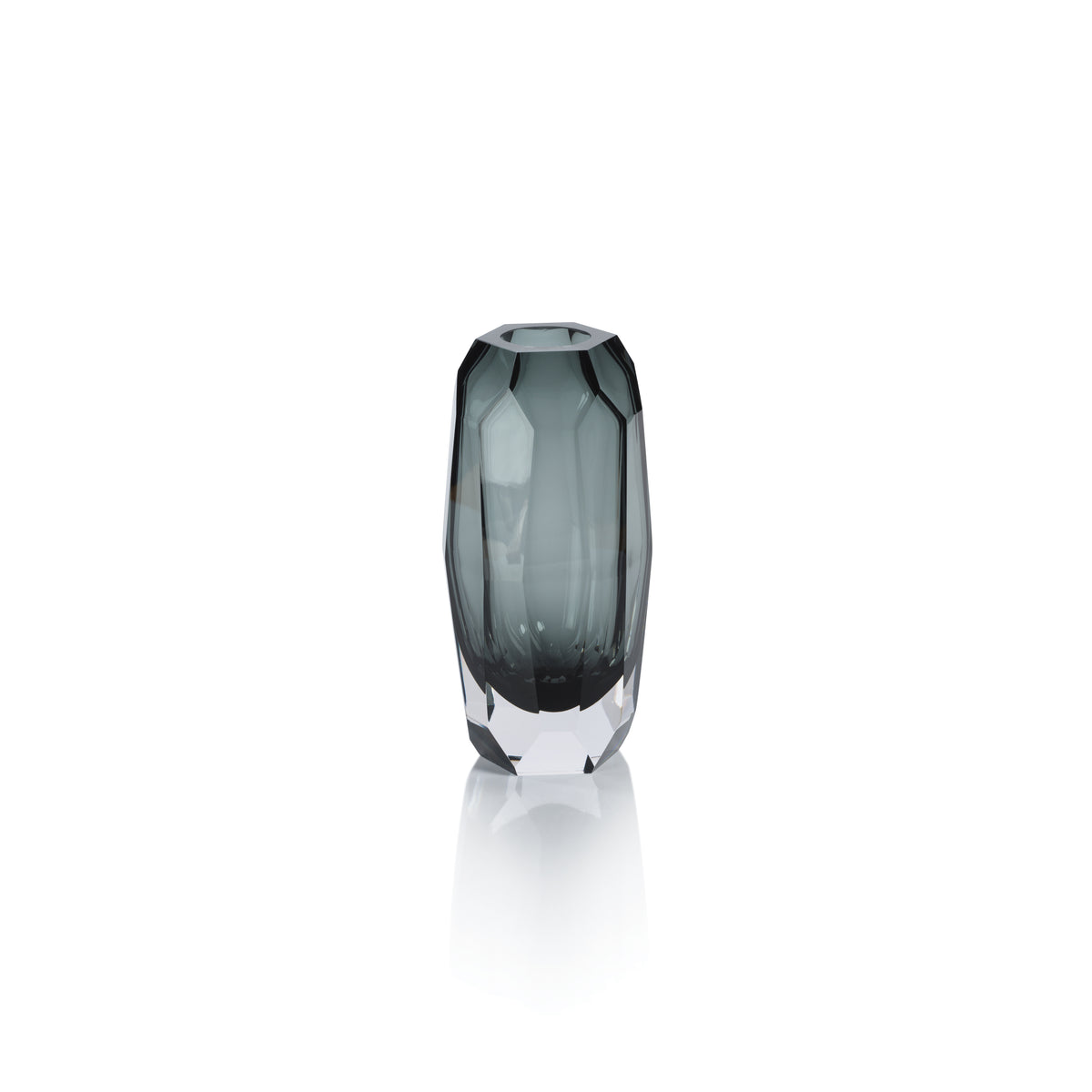 Zodax Juwelo Glass Vase, Small, Smoke