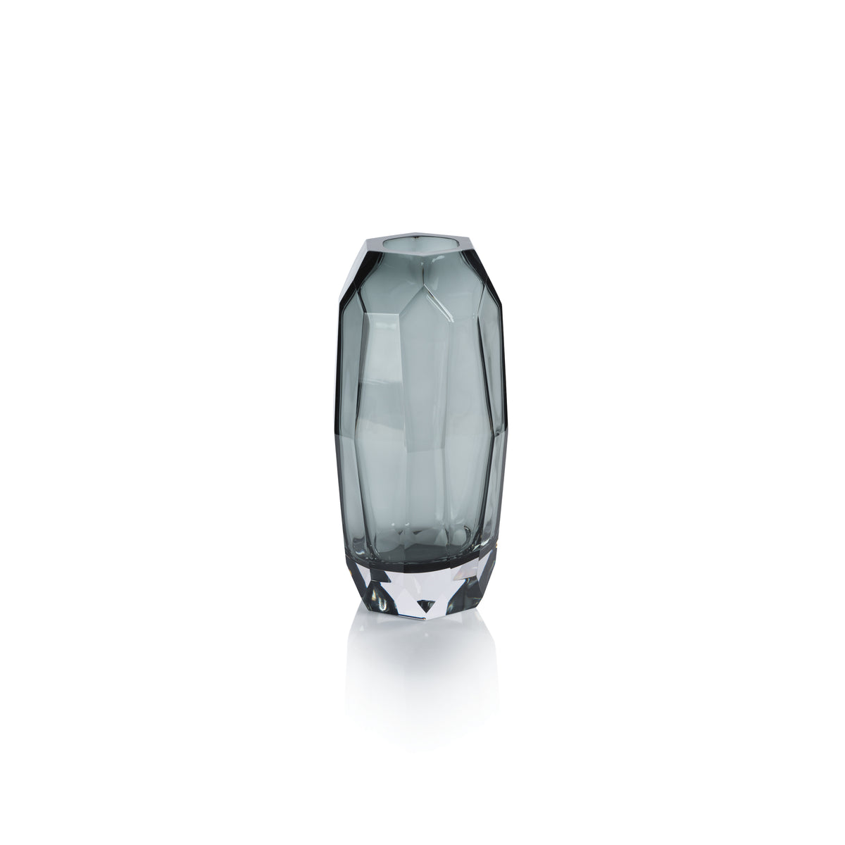Zodax Juwelo Glass Vase, Medium, Smoke