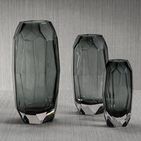 Zodax Juwelo Glass Vase, Large, Smoke