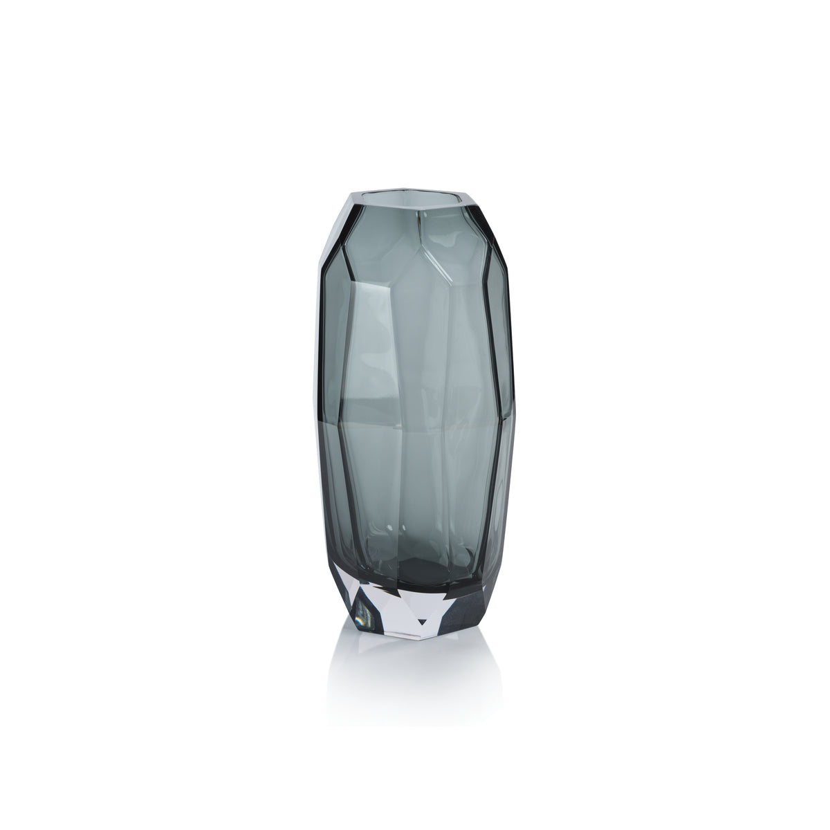 Zodax Juwelo Glass Vase, Large, Smoke