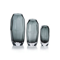 Zodax Juwelo Glass Vase, Large, Smoke