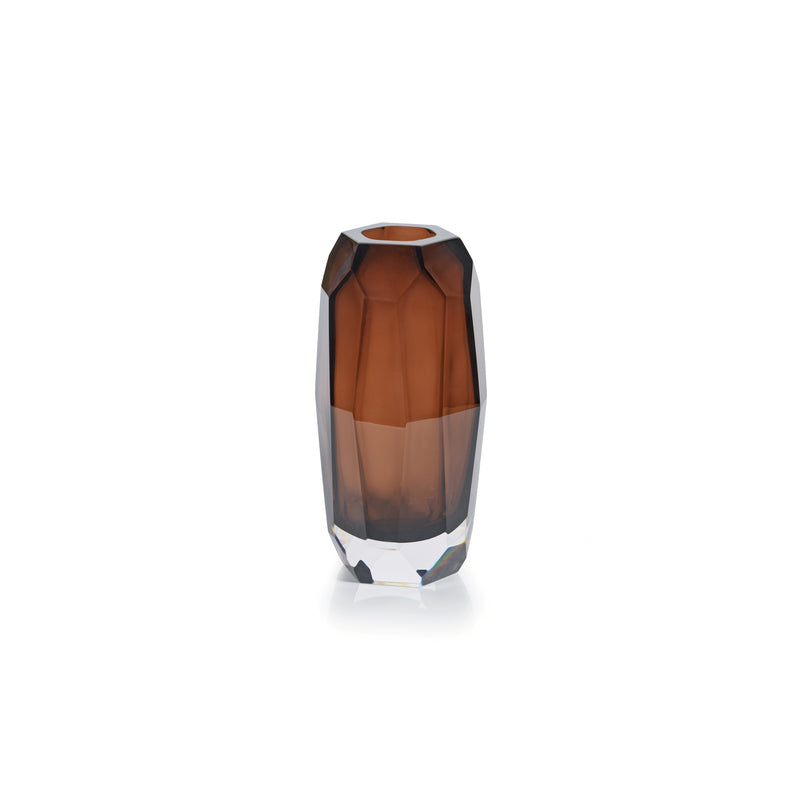 Zodax Juwelo Glass Vase, Medium, Amber