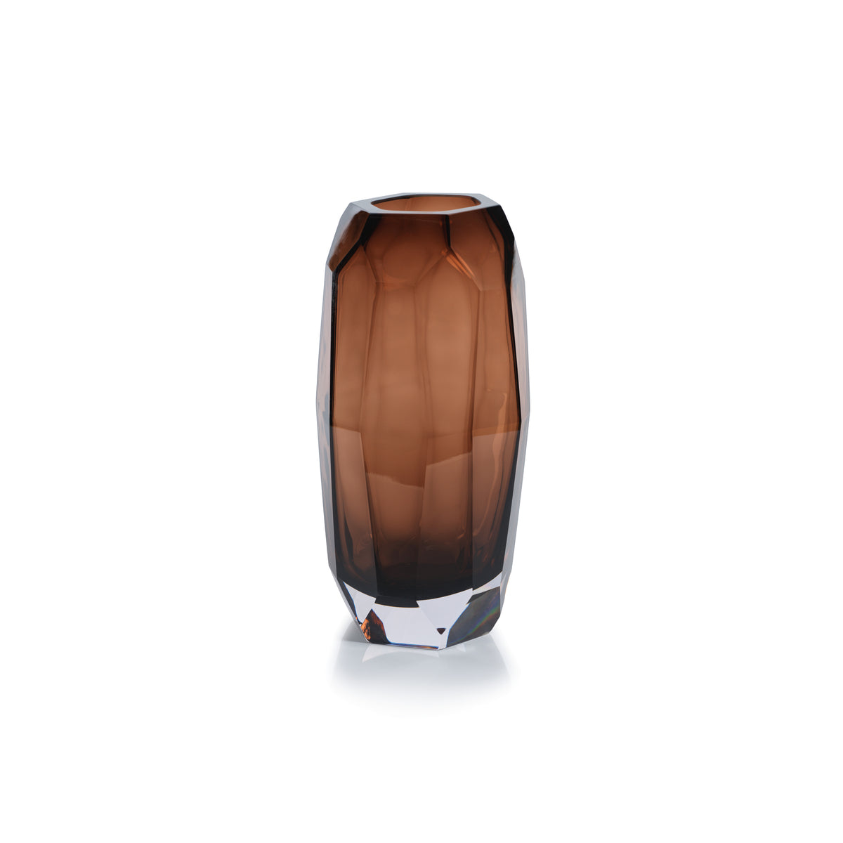 Zodax Juwelo Glass Vase, Large, Amber