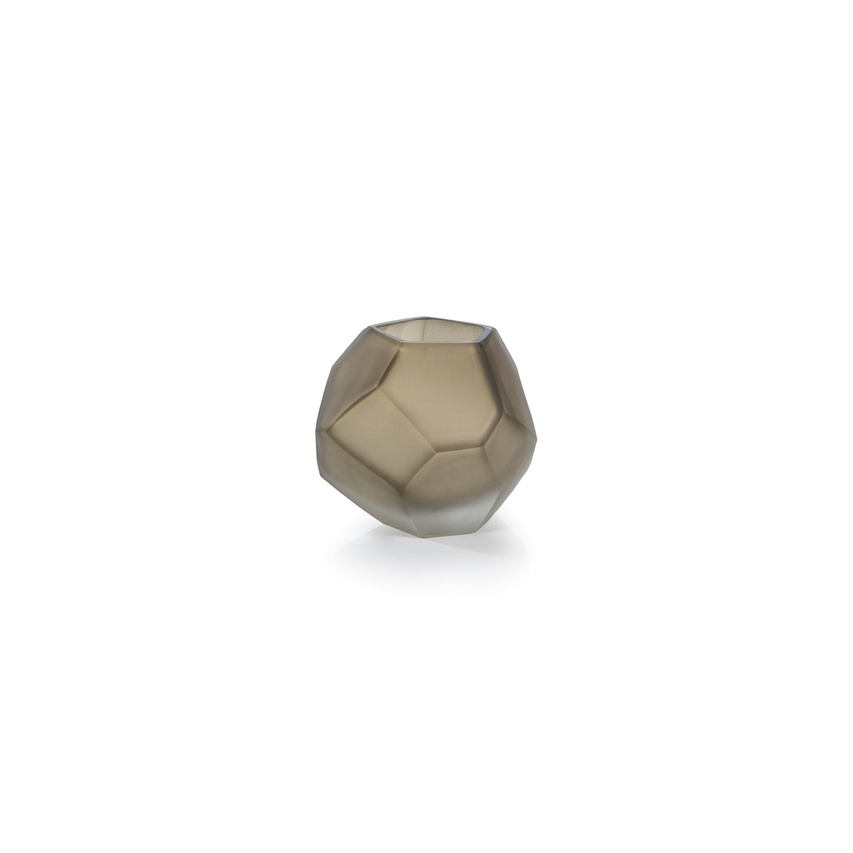 Zodax Kubo Faceted Frosted Taupe Vase, Small