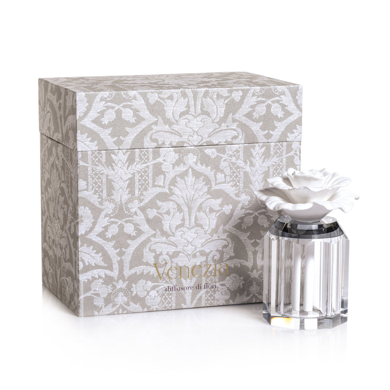 Zodax Venezia Porcelain Diffuser, “Liliana”- Orange Blossom, Mimosa Absolute and White Musk