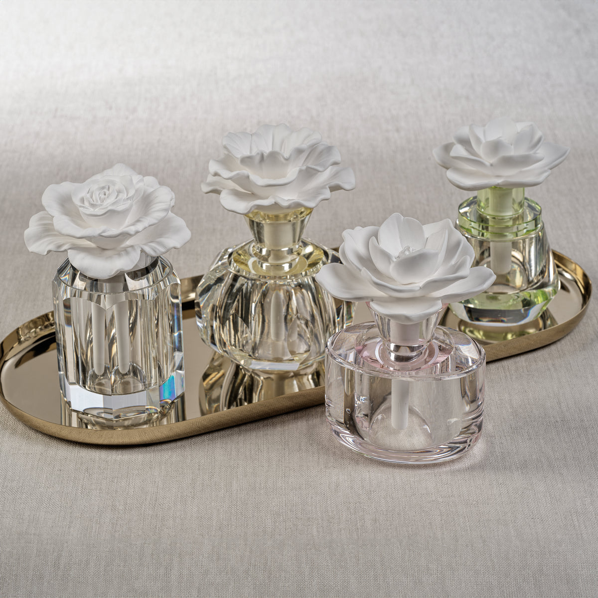 Zodax Venezia Porcelain Diffuser, “Gabriella”- Lily of the Valley, Rose Petals and Musk