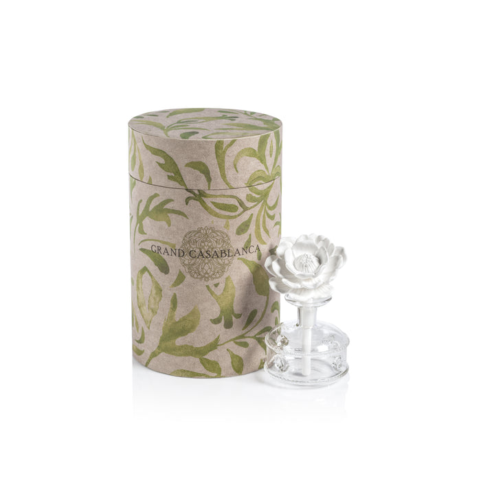 Zodax Mini Grand Casablanca Porcelain Diffuser, Magnolia Petals