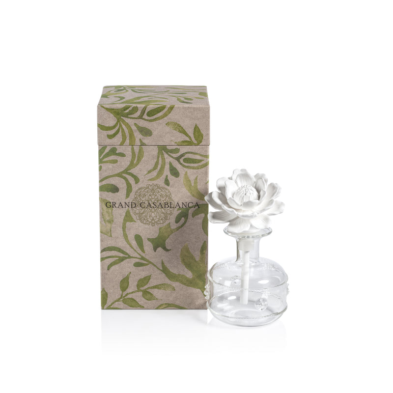 Zodax Grand Casablanca Porcelain Diffuser, Magnolia Petals