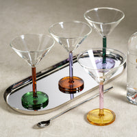 Zodax Vireo 4-Piece Martini Glass Set, Teal & Lilac