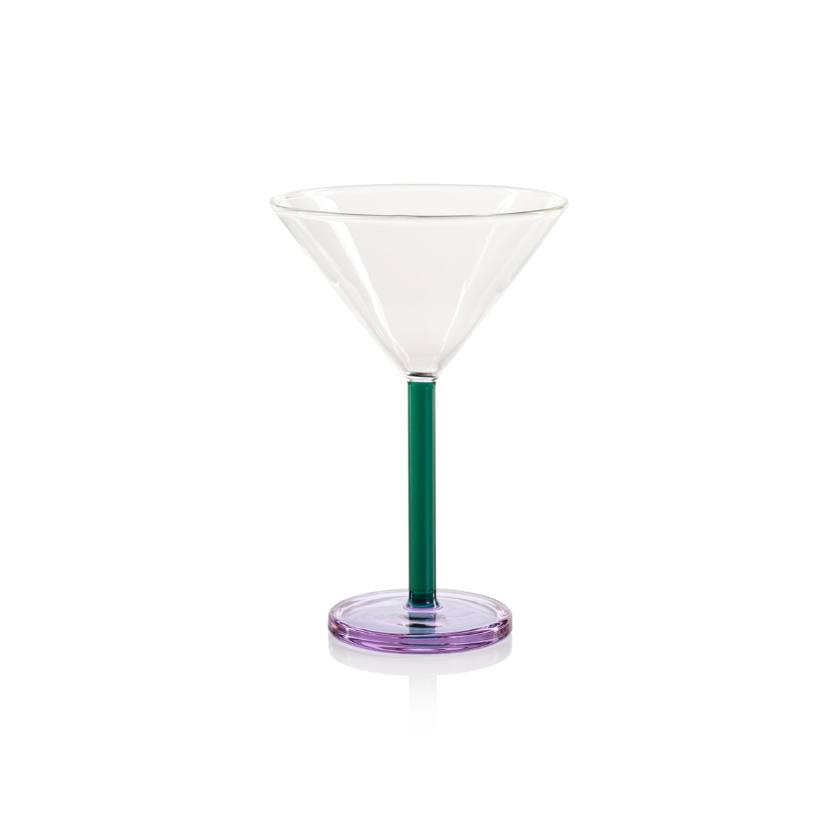 Zodax Vireo 4-Piece Martini Glass Set, Teal & Lilac