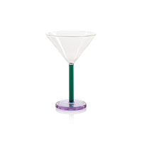 Zodax Vireo 4-Piece Martini Glass Set, Teal & Lilac
