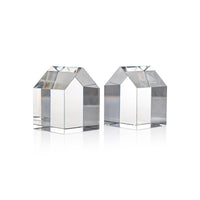 Zodax Carmac House Crystal Glass Décor Bookends, Set of 2