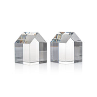 Zodax Carmac House Crystal Glass Décor Bookends, Set of 2