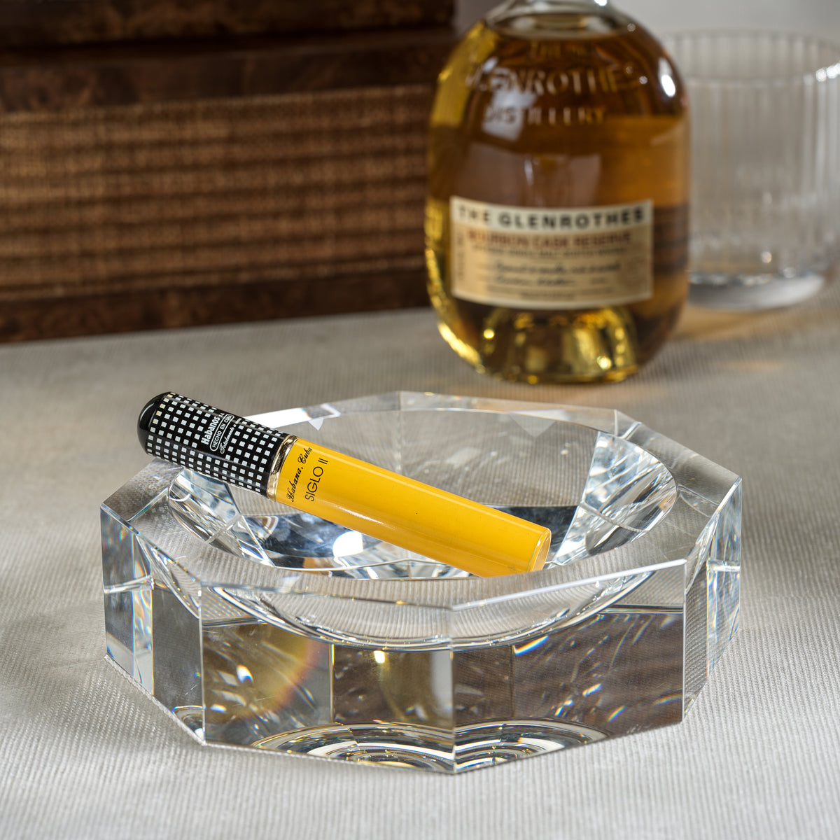 Zodax Carmac Octagon Crystal Glass Bowl, Clear