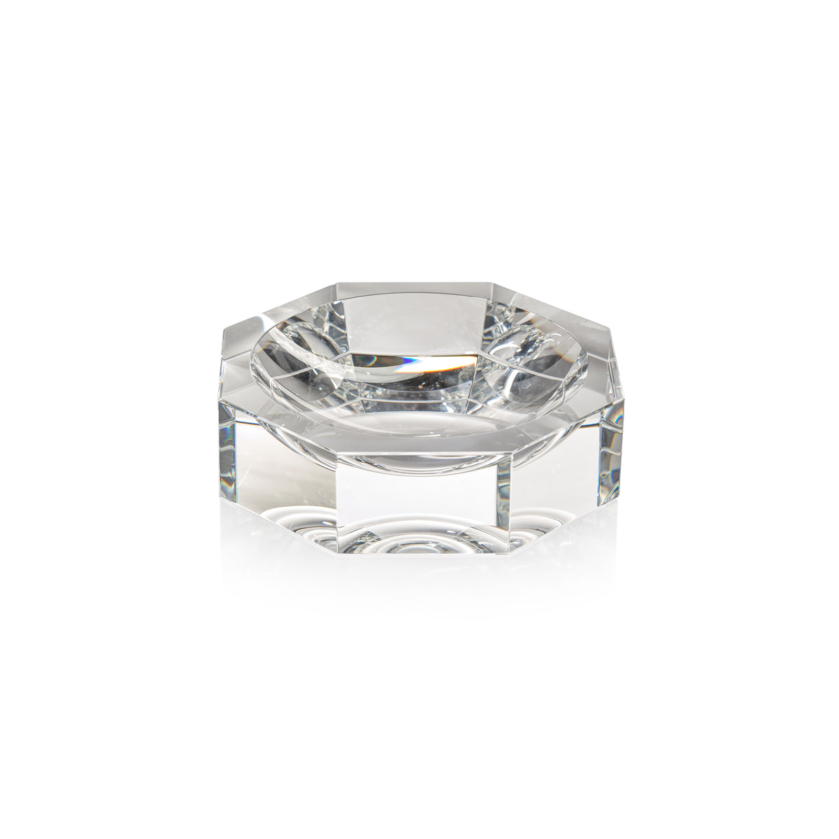 Zodax Carmac Octagon Crystal Glass Bowl, Clear