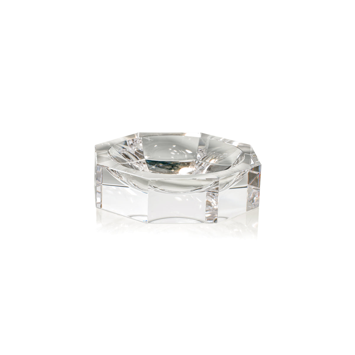 Zodax Carmac Octagon Crystal Glass Bowl, Clear