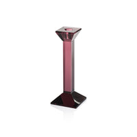 Zodax Carmac Colored Crystal Glass Taper Candle Holder, Amethyst