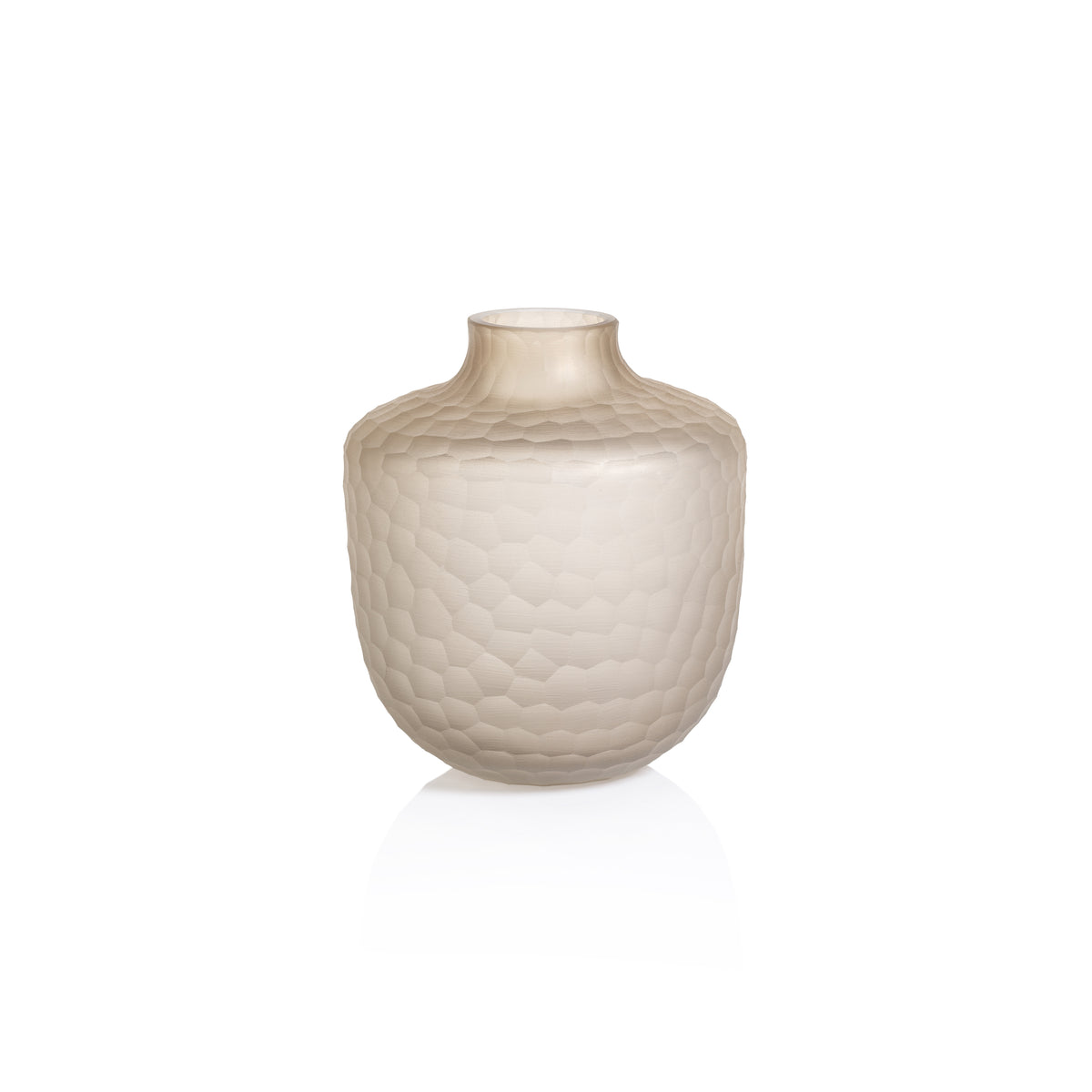 Zodax Albinen Frosted Cut Glass Jug Vase, Small