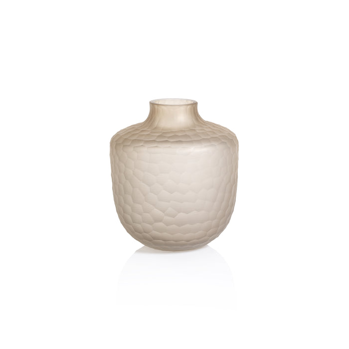 Zodax Albinen Frosted Cut Glass Jug Vase, Small