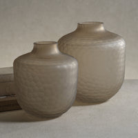 Zodax Albinen Frosted Cut Glass Jug Vase, Large