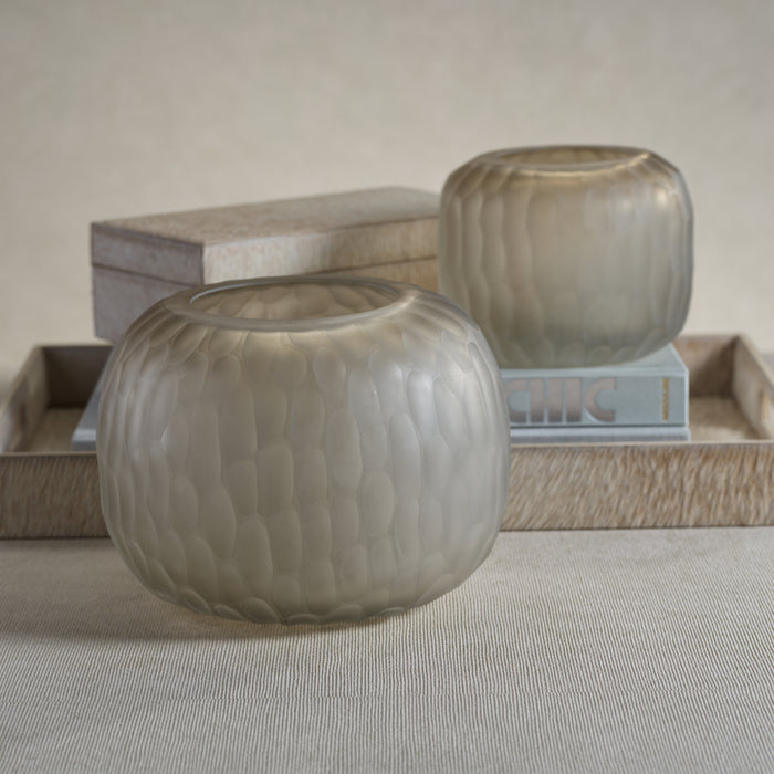 Zodax Albinen Frosted Cut Glass Vase, Small