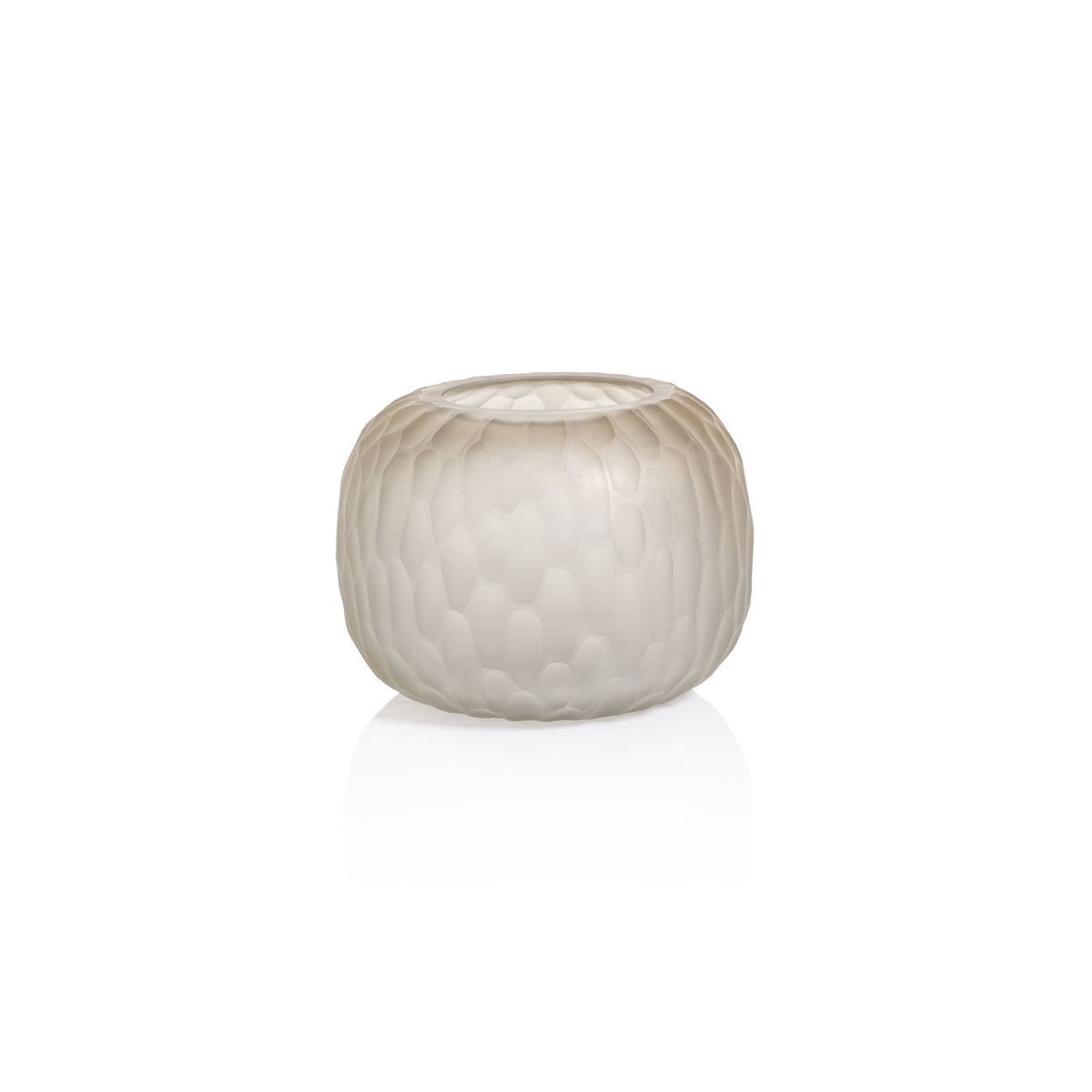 Zodax Albinen Frosted Cut Glass Vase, Large