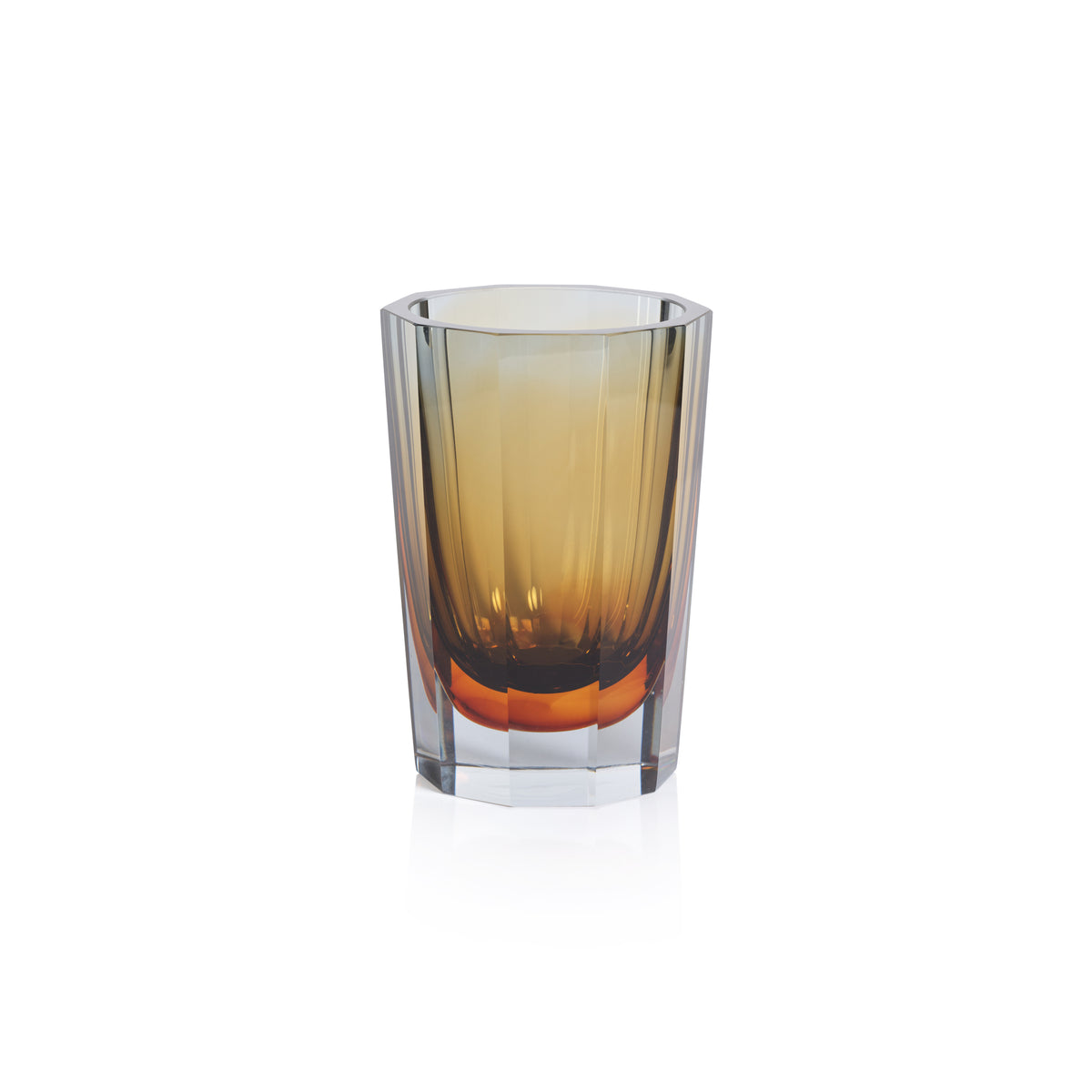 Zodax Combin Amber & Smoke Tonal Glass Vase, Small