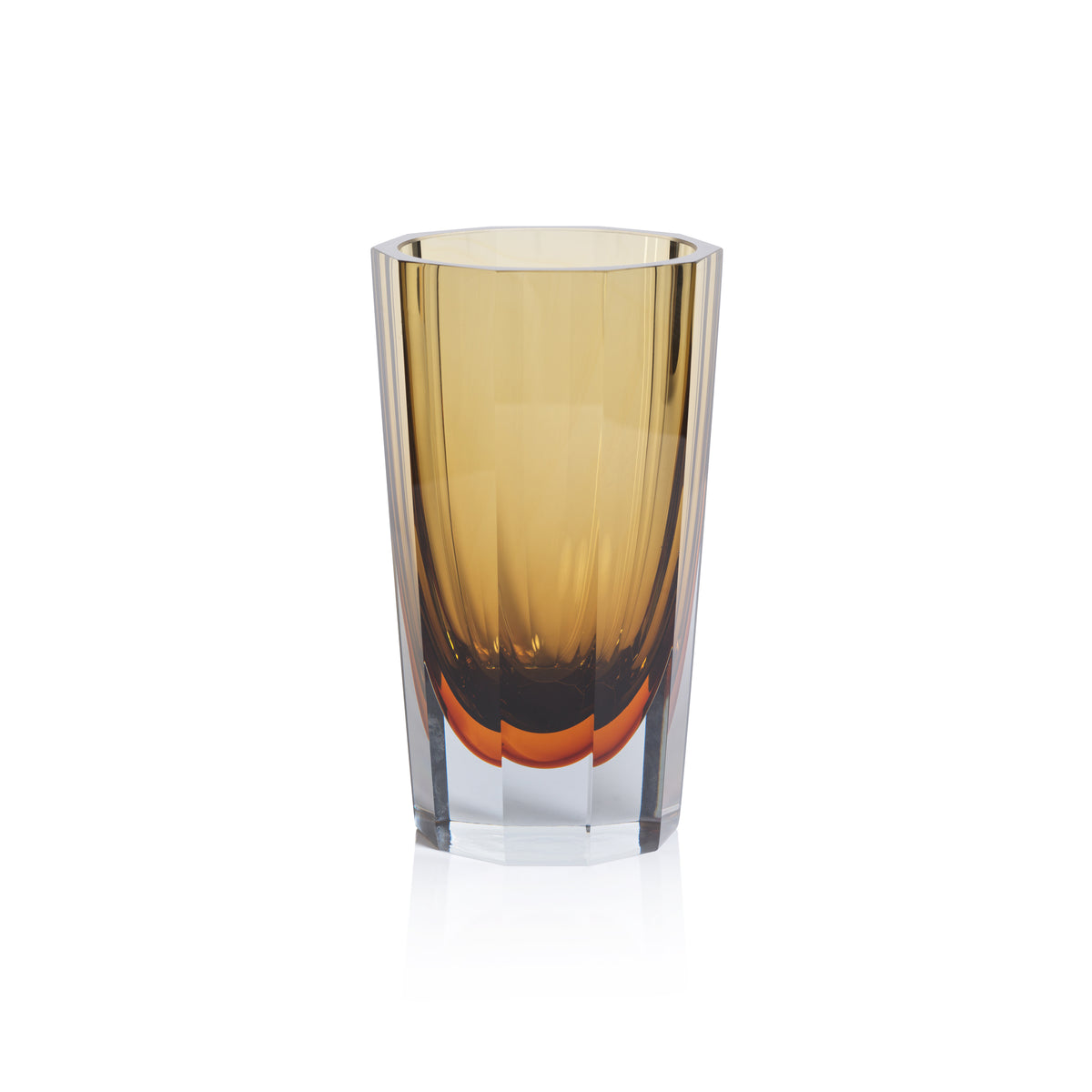 Zodax Combin Amber & Smoke Tonal Glass Vase, Large