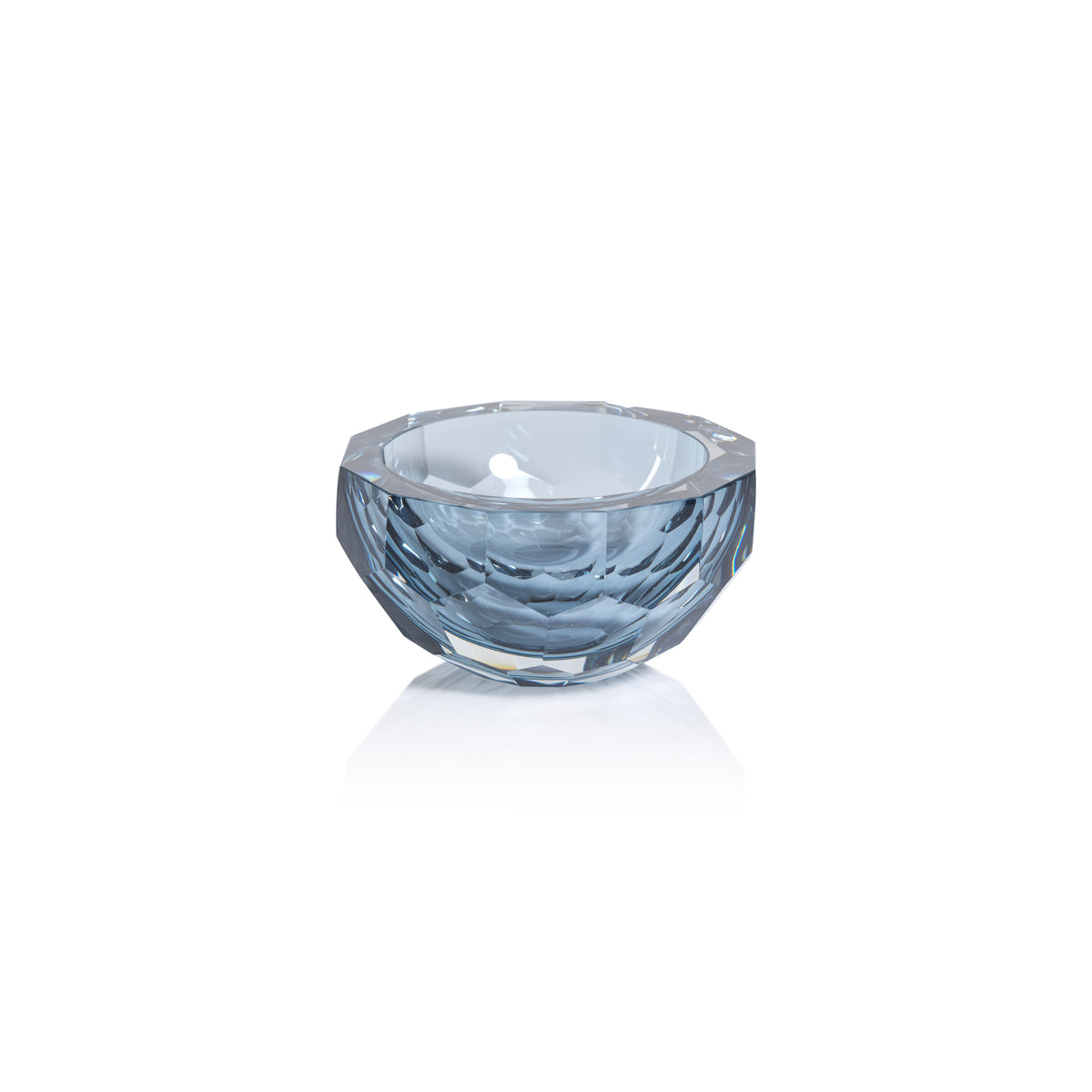 Zodax Valmorel Cut Glass Bowl, Sky Blue
