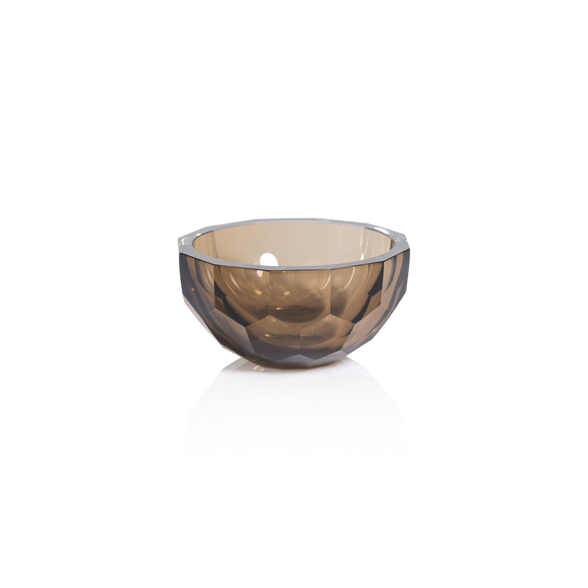 Zodax Valmorel Cut Glass Bowl, Hazel Brown