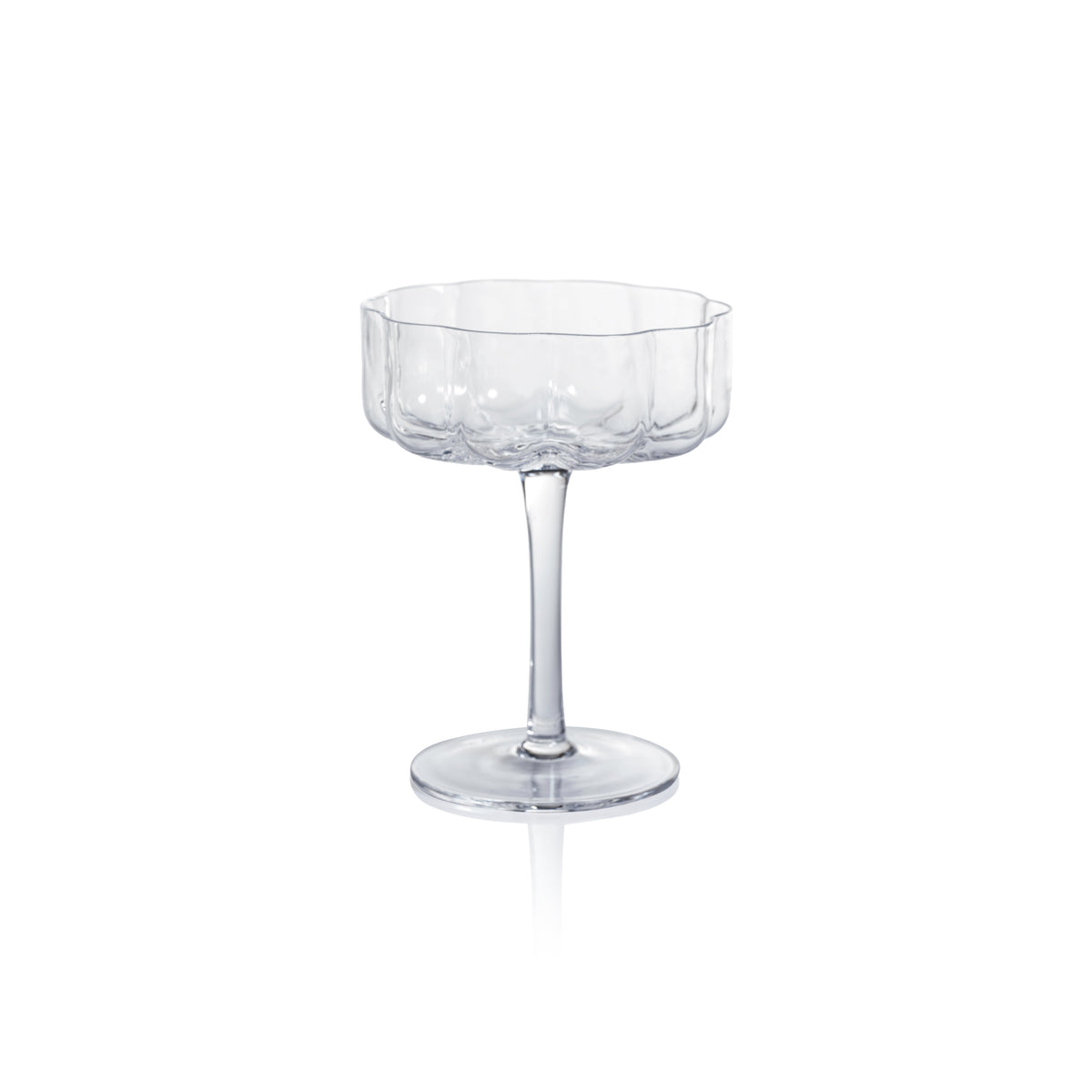 Zodax Reinhard 4-Piece Set Handblown Coupe Glasses, Clear