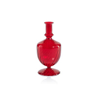 Zodax Vellum 2-Piece Set Red Spiral Glass Vases, Urn Shape, Red