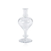 Zodax Vellum 2-Piece Set Large Clear Spiral Glass Vases, Turnip Shape, Large, Clear