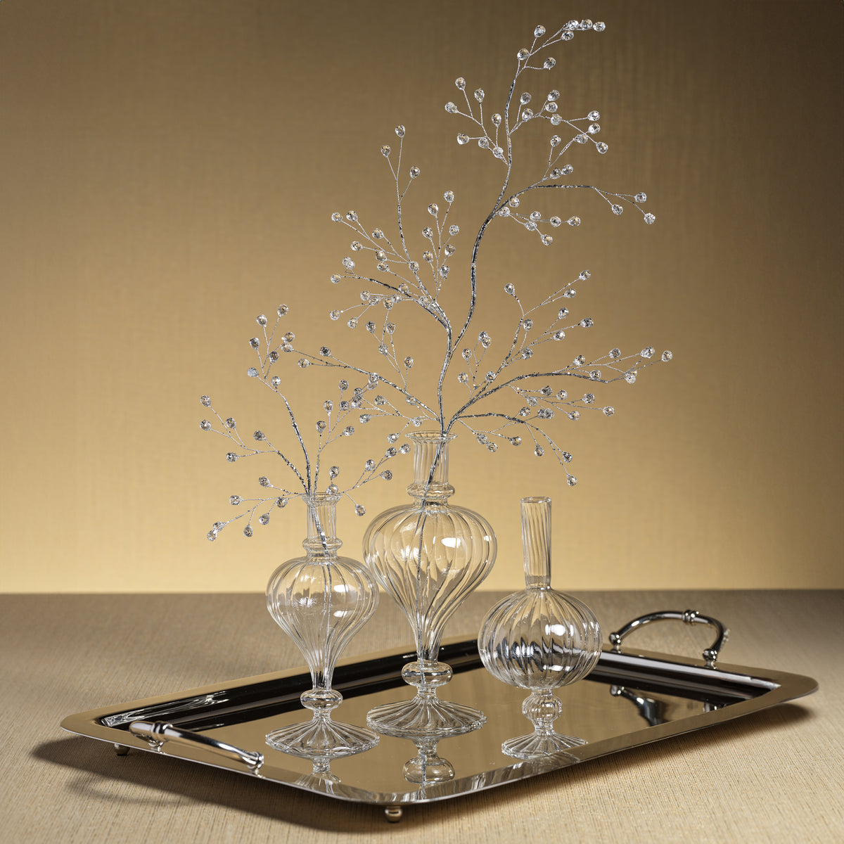 Zodax Vellum 2-Piece Set Small Clear Spiral Glass Vases, Turnip Shape, Small, Clear