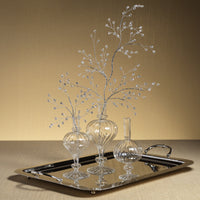Zodax Vellum 2-Piece Set Small Clear Spiral Glass Vases, Turnip Shape, Small, Clear