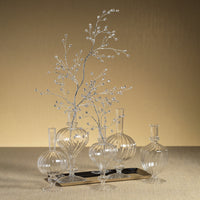 Zodax Vellum 2-Piece Set Small Clear Spiral Glass Vases, Turnip Shape, Small, Clear