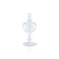 Zodax Vellum 2-Piece Set Small Clear Spiral Glass Vases, Turnip Shape, Small, Clear
