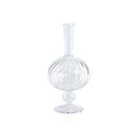 Zodax Vellum 2-Piece Set Large Clear Spiral Glass Vases, Onion Shape, Large, Clear
