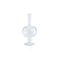 Zodax Vellum 2-Piece Set Small Clear Spiral Glass Vases, Onion Shape, Small, Clear