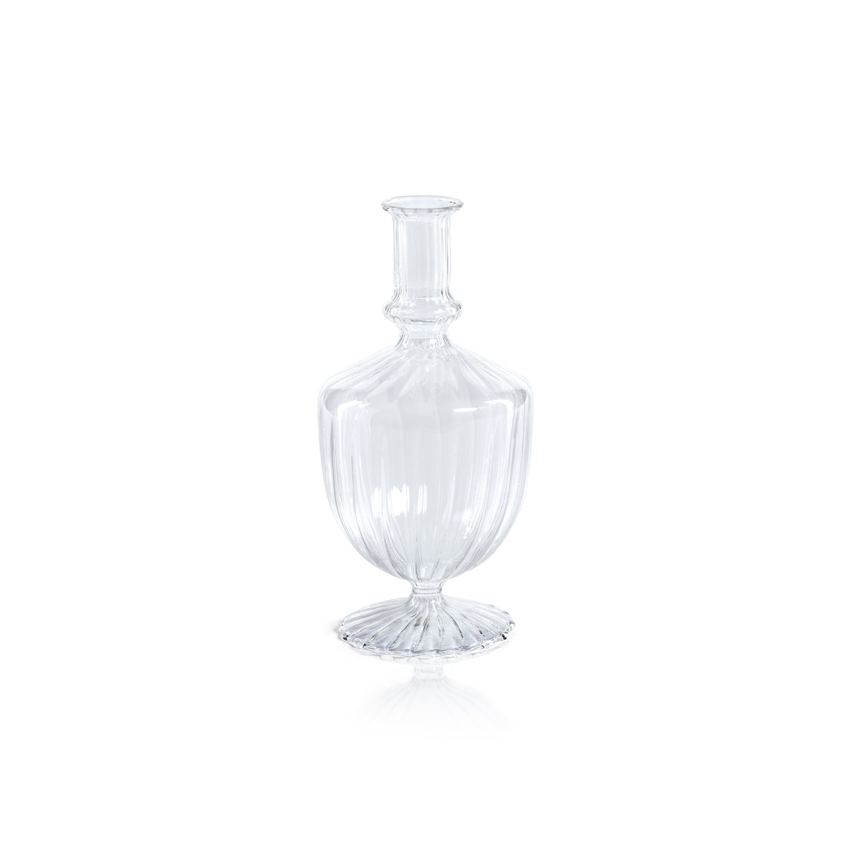Zodax Vellum 2-Piece Set Clear Spiral Glass Vases, Urn Shape, Clear