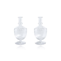 Zodax Vellum 2-Piece Set Clear Spiral Glass Vases, Urn Shape, Clear