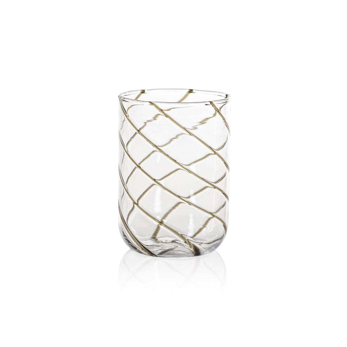 Zodax Maltia 6-Piece Set Swirl Design Glass Tumblers, Gray