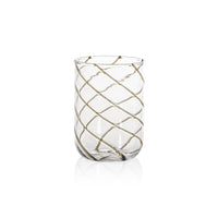 Zodax Maltia 6-Piece Set Swirl Design Glass Tumblers, Gray