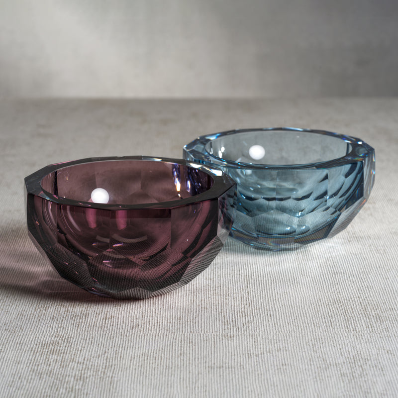 Zodax Valmorel Cut Glass Bowl, Amethyst