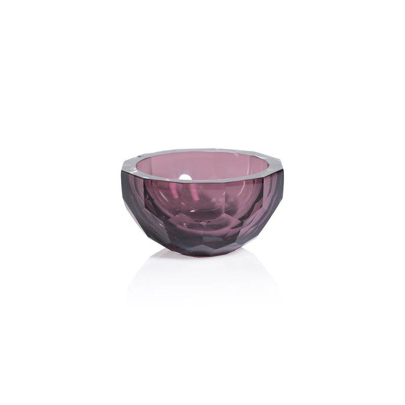 Zodax Valmorel Cut Glass Bowl, Amethyst