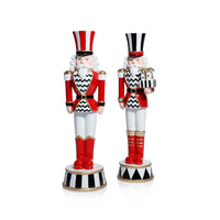 Zodax Royal Guard Christmas Figurines, Set of 2, Festive Holiday Soldier Décor, 14.25" & 14.5" Tall